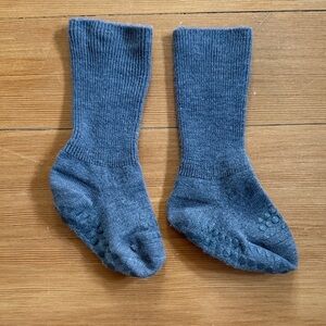 1 year old Merino Wool Socks antislip brown